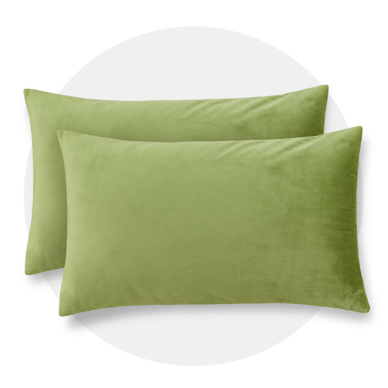 Rectangular Velvet Pillow Cover, Green