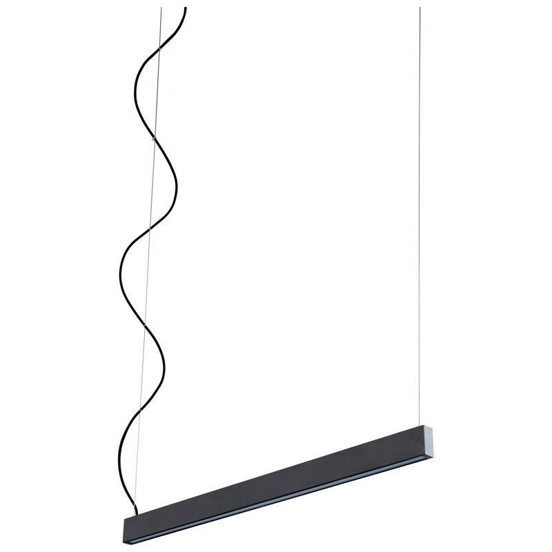 Luminaire suspendu linéaire à DEL Amarye, Noir, H 62,5 po x l 38 po x P 5,5 po