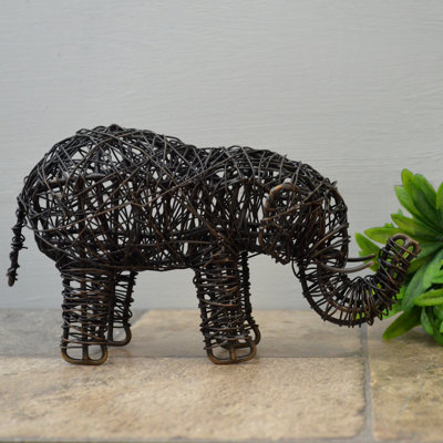 Flen Elephant Weather Resistant Ceramic / Porcelain Garden Statue