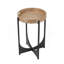 Table d'appoint charmante à plateau supérieur avec base géométrique élégante pour espaces polyvalents