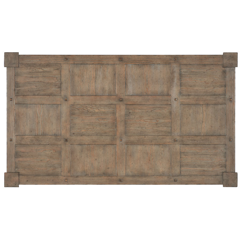 Rustic Brown Pine Veneer Cocktail Table with Twisted Legs