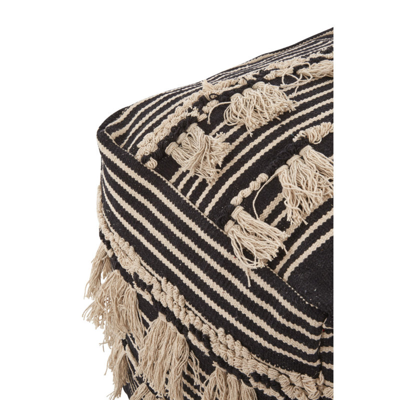 Kornegay 50cm Wide Square Striped Pouffe Ottoman