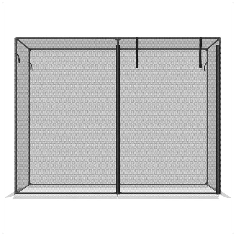 6' X 3' Crop Cage, Plant Protection Tent With Zippered Doors For Vegetable Garden, Backyard, Black