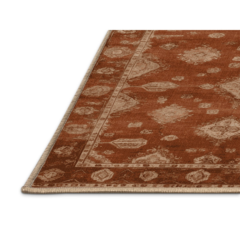 Tapis brun lavable à la machine, Carré 8 pi