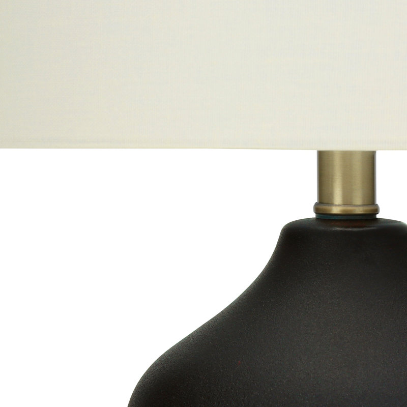 22"H, Table Lamp, Black Ceramic, Ivory / Cream Shade, Transitional, Lighting