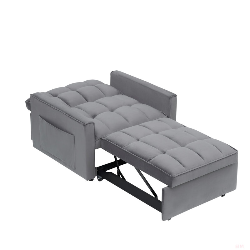 Sofa Bed Chair 3 In 1 Convertible, Recliner, Single Recliner, Suitable For Small Spaces With Adjustable Back Black, Sofa Bed
