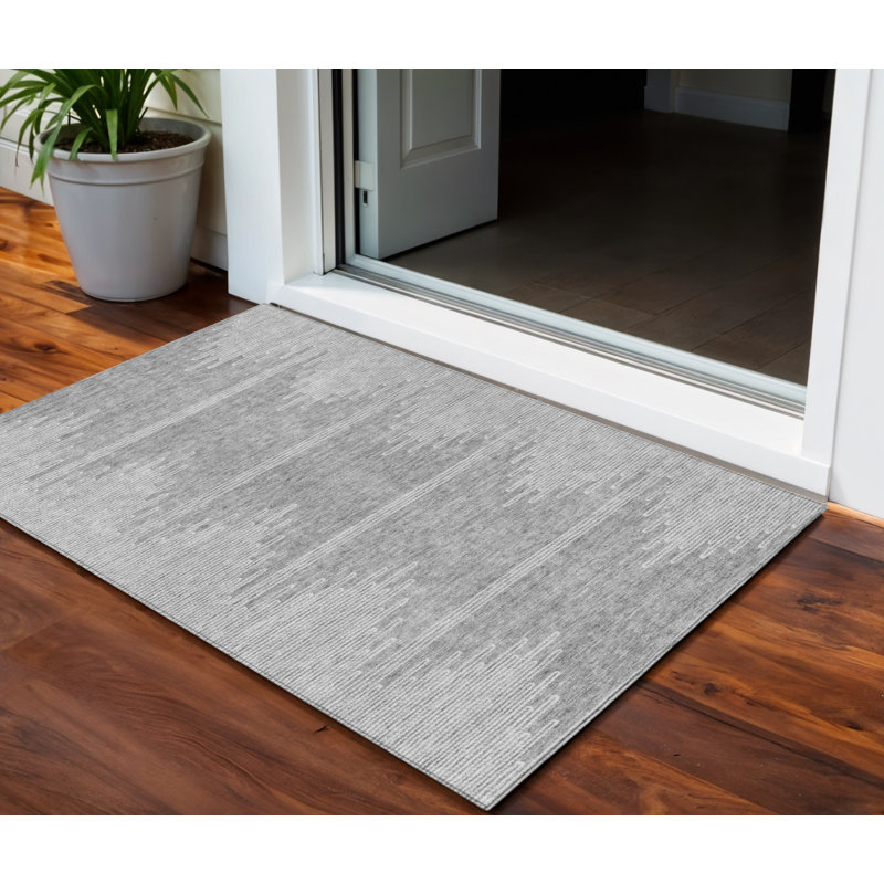 Tapis intérieur lavable abstrait ivoire 3 pi x 5 pi