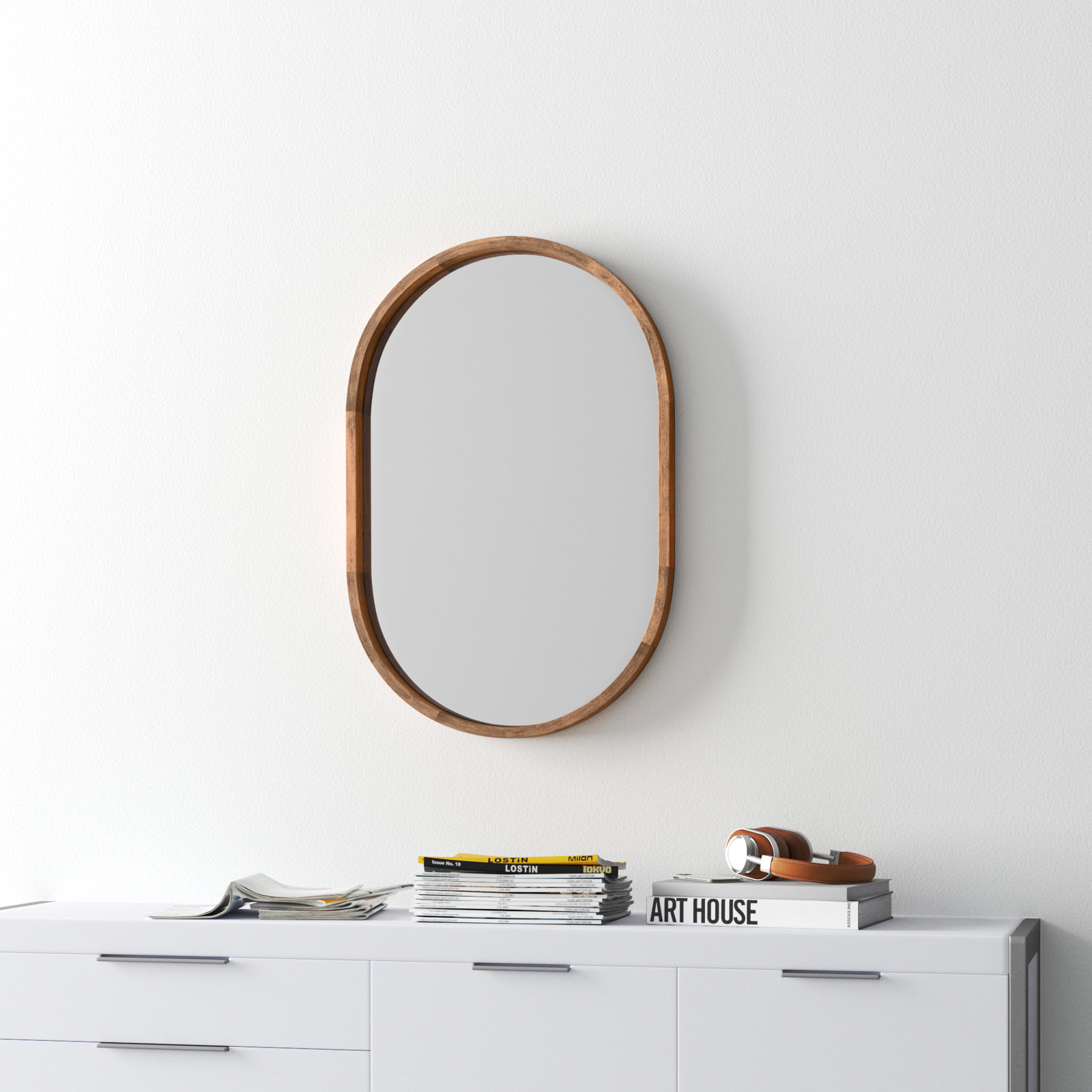 Roberts 24" Accent Mirror, Rustic Brown
