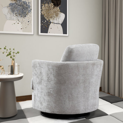 Ebern Designs Ottelia 32.2'' Wide Swivel Barrel Chair & Reviews | Wayfair