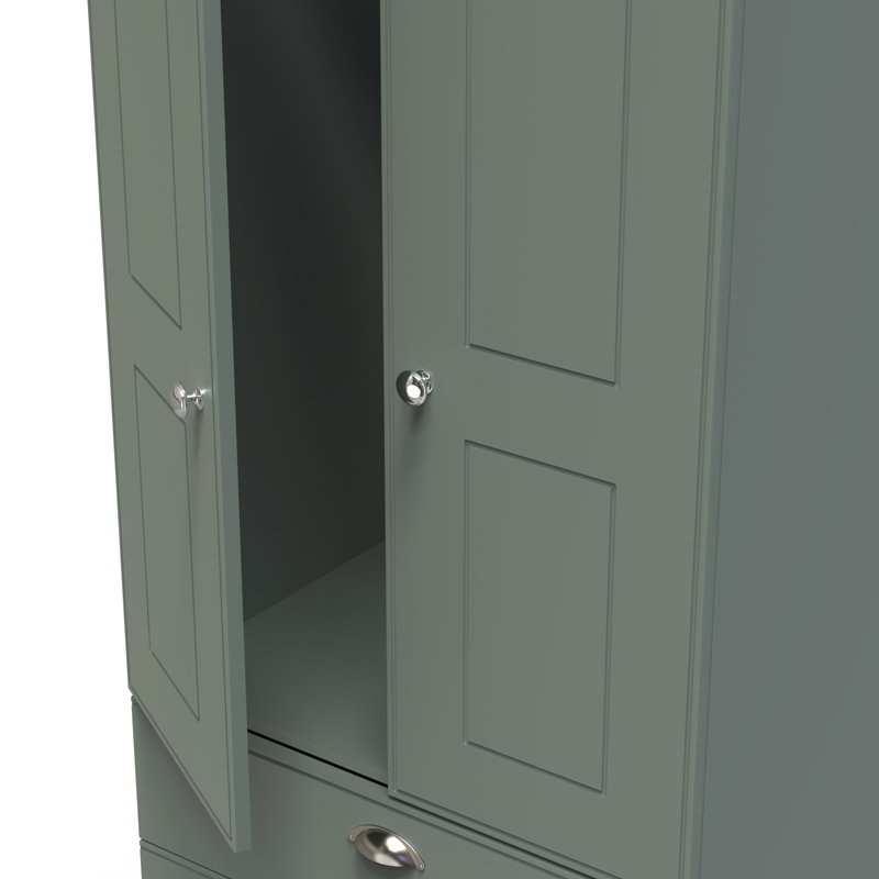 Conners Manufactured Wood Wardrobe, Reed Green/Riviera Oak