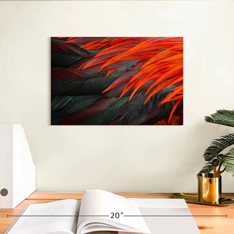 Crowle Orange Feathers, 8" H x 12" W