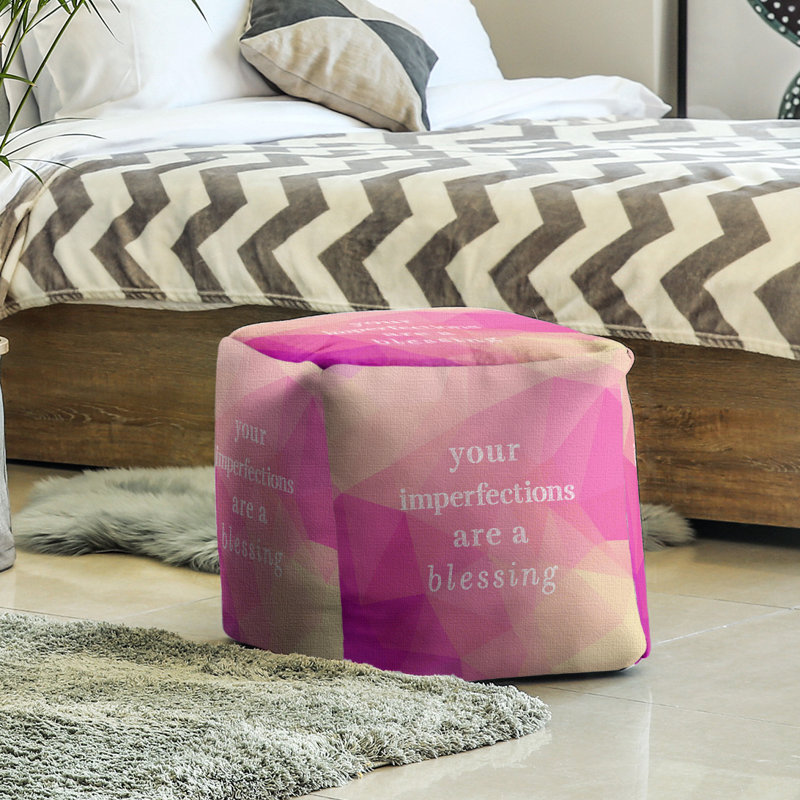 Repose-pieds, Diamant rose, H 18 po x l 18 po x P 18 po