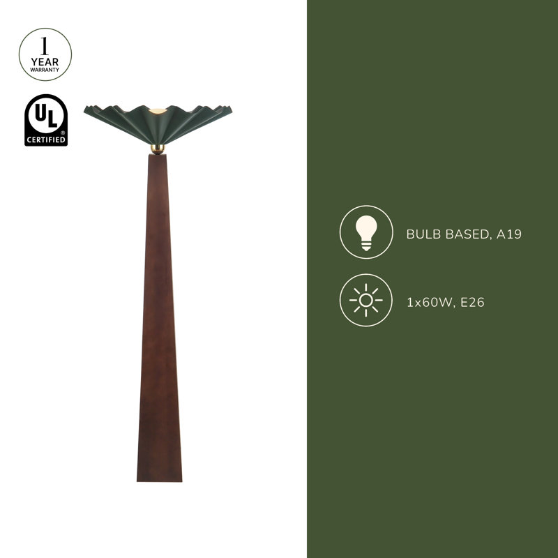 Furrow 65-in Red Floor Lamp, Pink