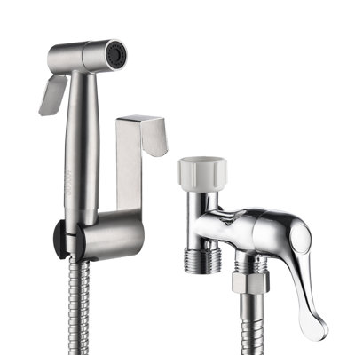 Elongated Hand Held Bidet with Faucet