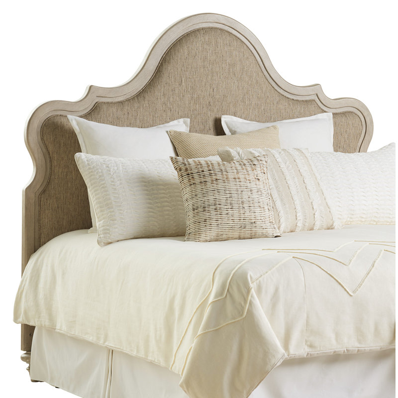 Malibu Transitional Beige King Upholstered Headboard