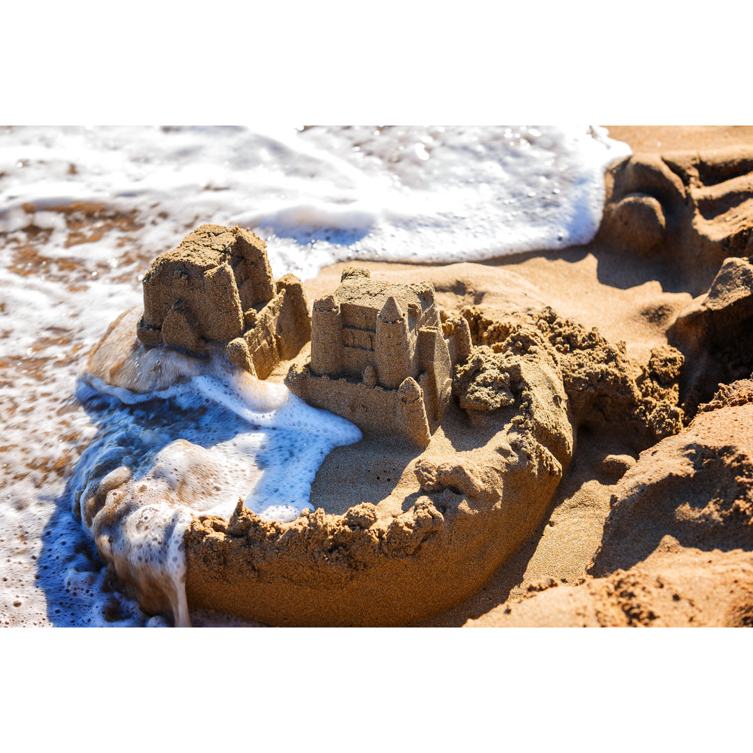 Sand Castles On Beach - Wrapped Canvas Print
