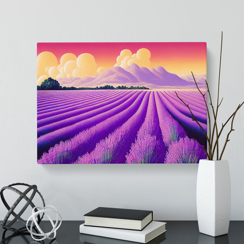 Epic Lavender Flower Field - Wrapped Canvas, 35cm H x 50cm W x 3cm D