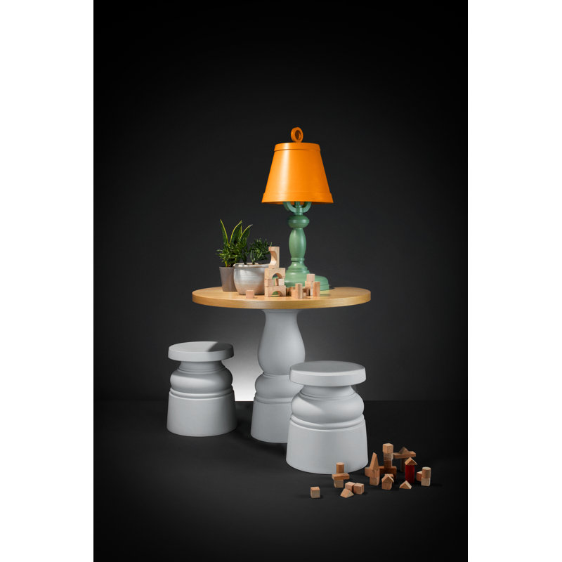 Container Accent Stool, Light Gray