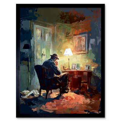 Waldemar Private Detective In His Office Film Noir Style - Single Picture Frame Print