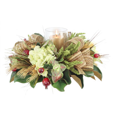 Hydrangea And Heather Floral Centerpiece