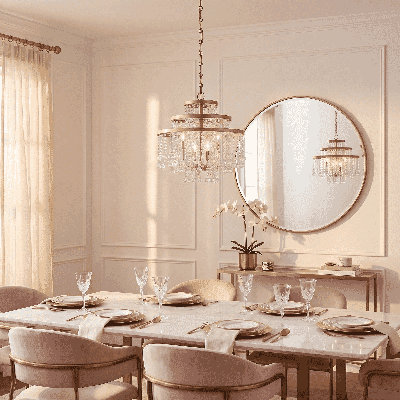  Luna 4-Light Chandelier in Warm Brass