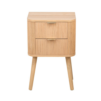 Twilley 2-Drawer Natural Wood Nighstand by George Oliver