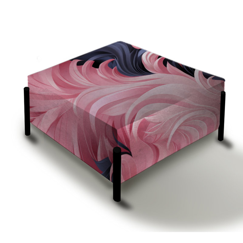 Sphynx rose en spirale - grand repose-pieds carré abstrait