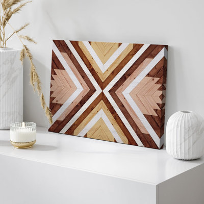 Geometric Western Shape " Brown Wood Effect Pattern Nature "