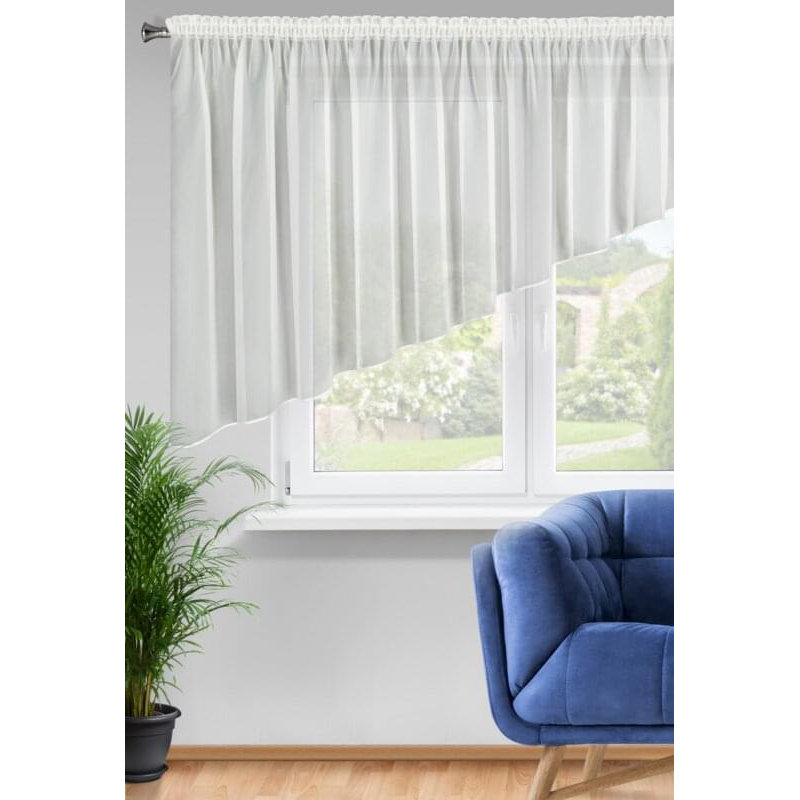 Solid Colour Scalloped Window Pelmet, Cream