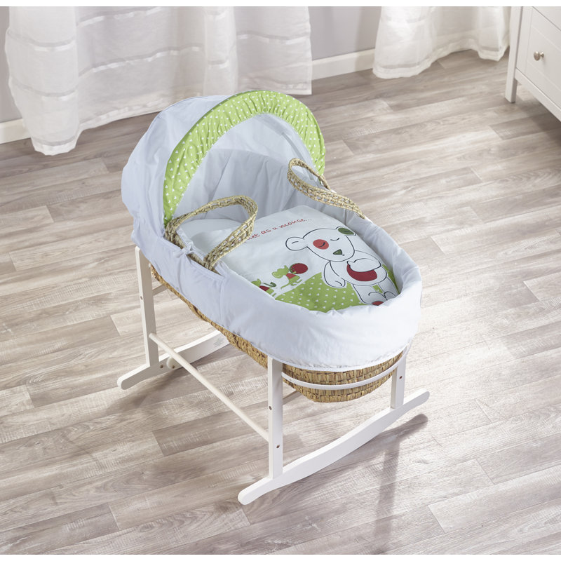 Moses Basket With Stand with Bedding with Mattress