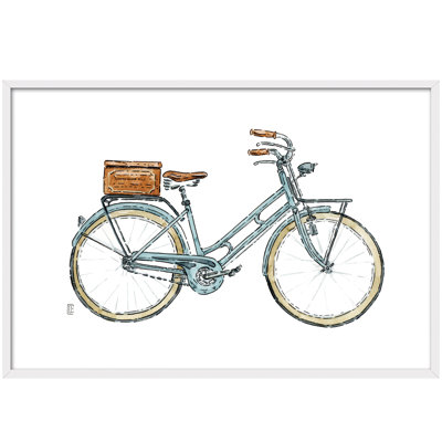 Objects Bici Verde Agua by César Ortiz Echagüe - Single Picture Frame Painting