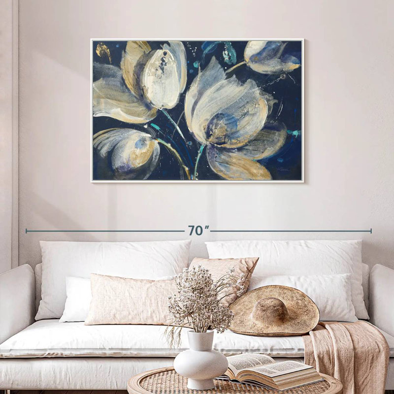 Midnight Garden, Floating Frame White, 43" X 29"