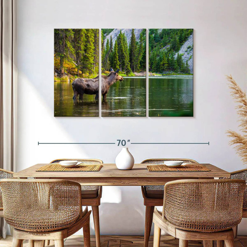 Brampt Bathing Alaskan Moose, 36" H x 57" W