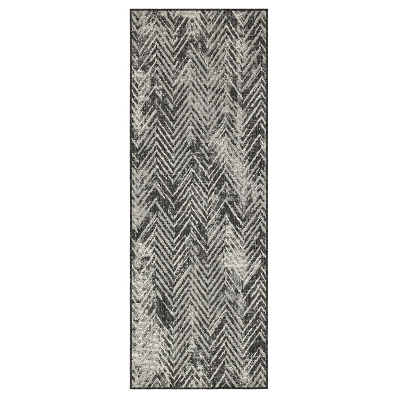 Tapis anthracite durable en polypropylène durable pour les espaces intérieurs et extérieurs