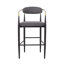 Tabourets de bar rembourrés avec pieds en métal (gris anthracite, ensemble de 2)