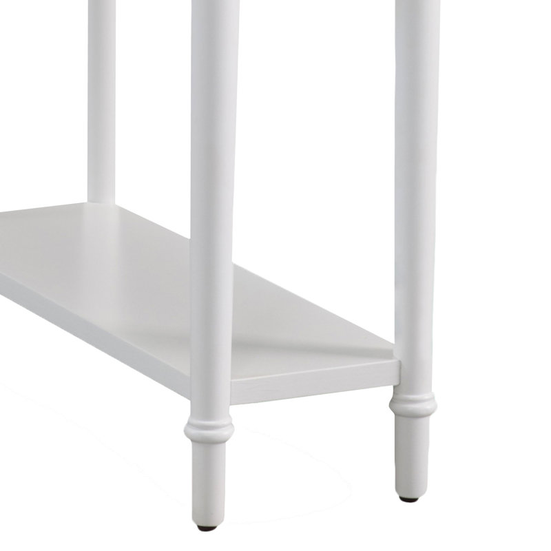 Coastal Solid Wood Narrow Side Table, Orchid White