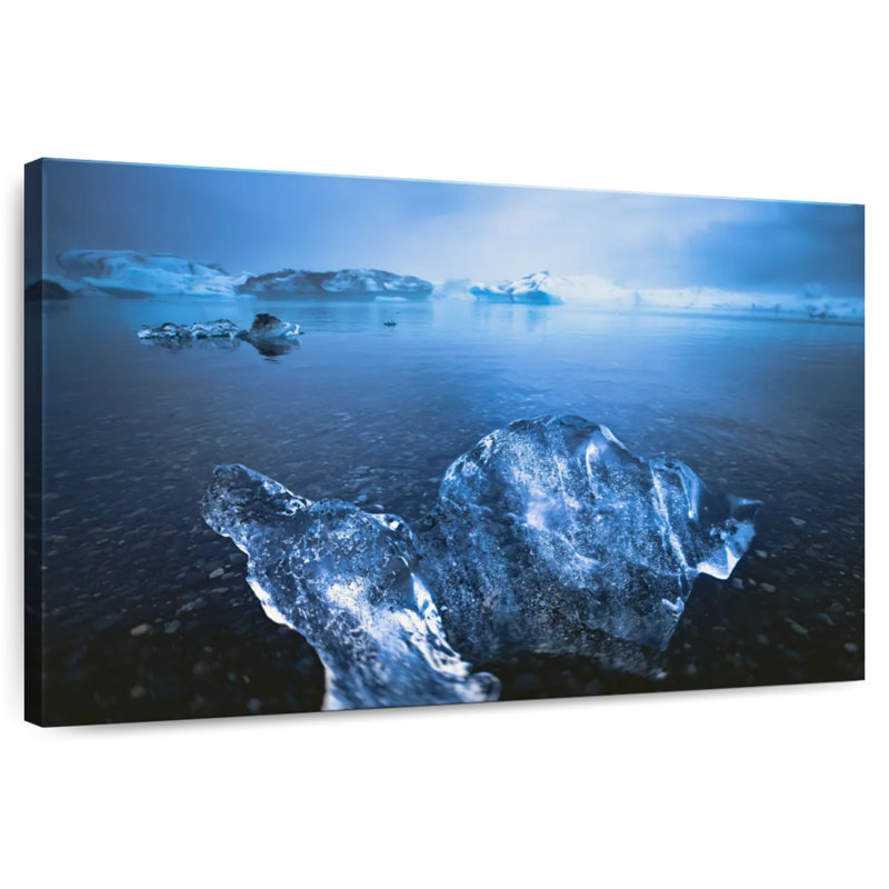 Lac glaciaire d'Alvord, Islande, H 16 po x l 24 po