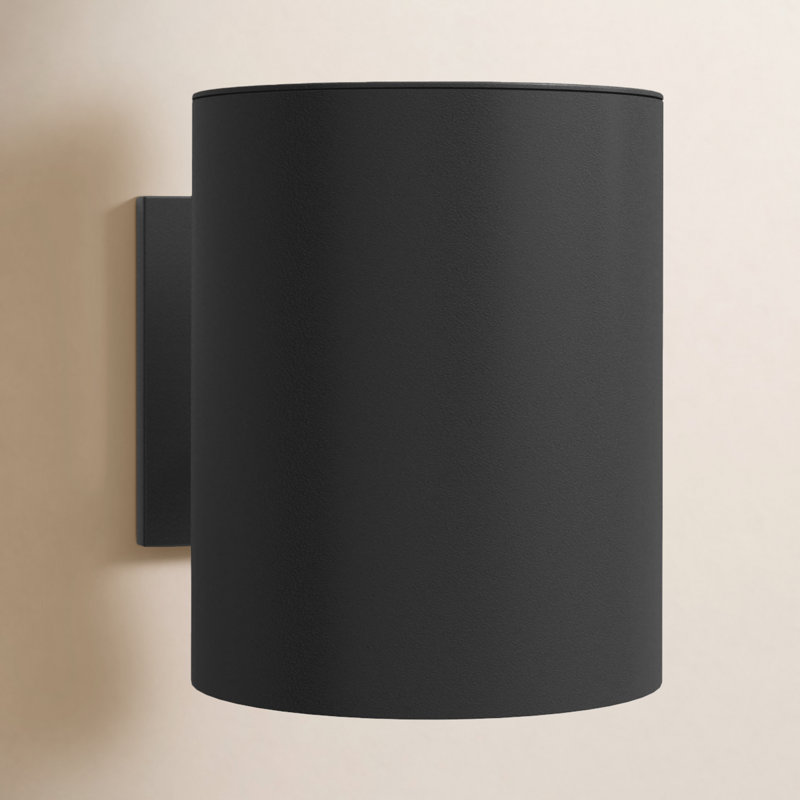 Applique murale d'extérieur à 1 ampoule Barbara H 7,25 po, Noir