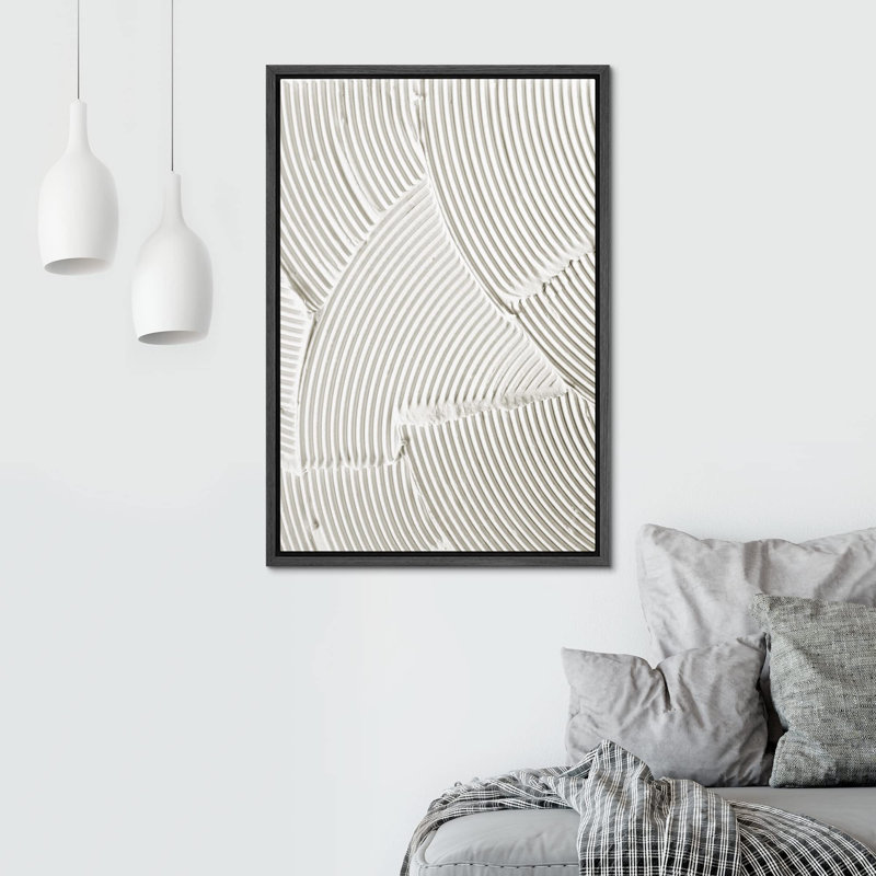 Ligne géométrique «No Texture - Wall Art, White Pastel Abstract Modern Wall Decor, Minimalist Neutral Artwork, - Impression numérique sur toile giclée»
