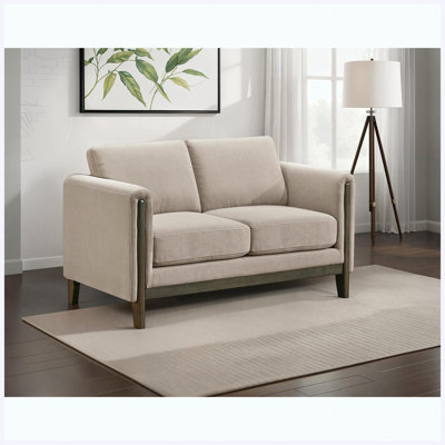 Canapé-causeuse - accoudoirs recouverts de tissu taupe