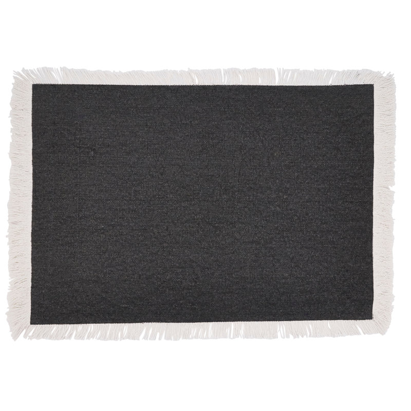 Navy Blue Cotton Fringe Border Placemats Set of 4