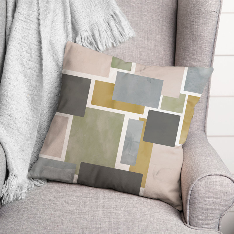 Abstract Spun Polyester Throw Pillow