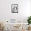 "Modern Bunny in Chair", art mural encadré sur toile flottante, design par Petal Prints Design-72788509-72788508