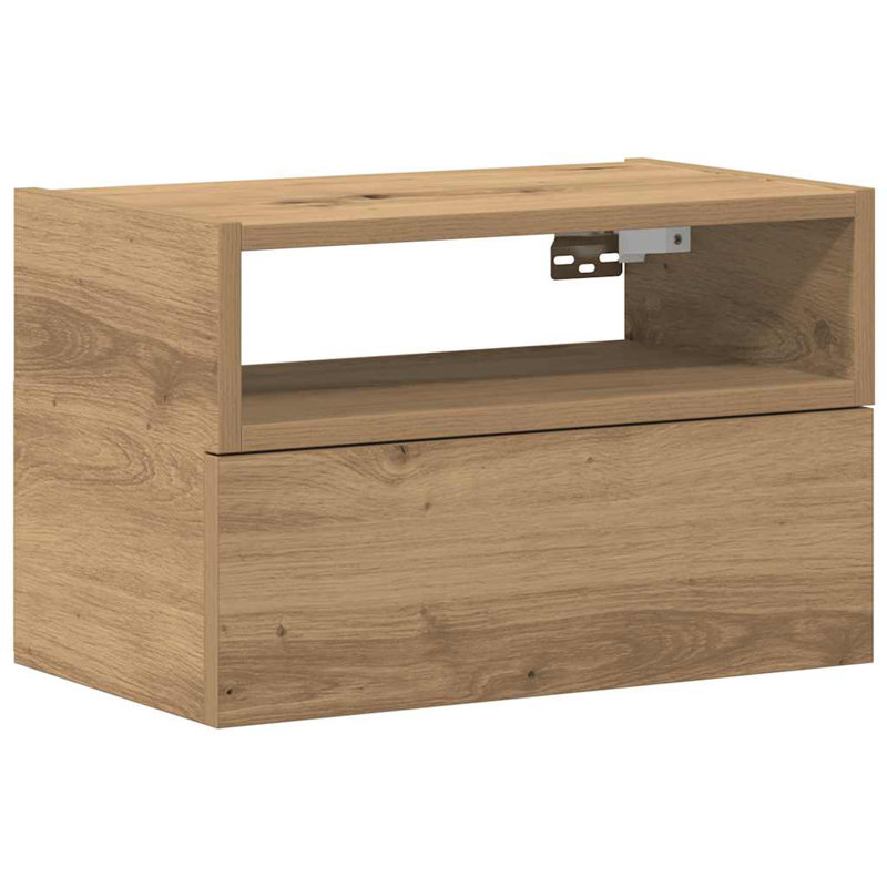 Cabriales 45 cm W Bedside Table, Artisan Oak, 1