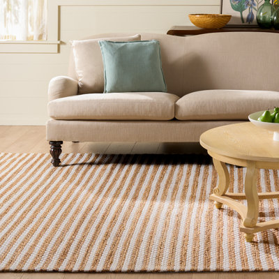 Martha Stewart 9526 jute touffeté à la main à 40%; 40% laine; Tapis rayé 20% coton