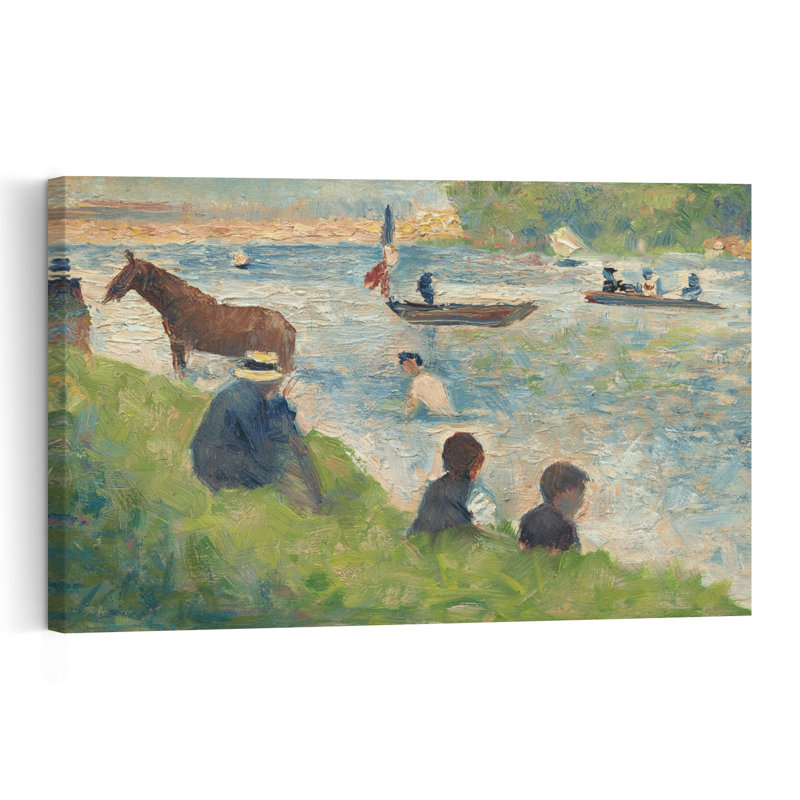 Horse And Boats, 1883-1884 Contemporary Horse Wall Art Print 1 Piece Wrapped Canvas Wall Art, 101.6cm H x 152.4cm W
