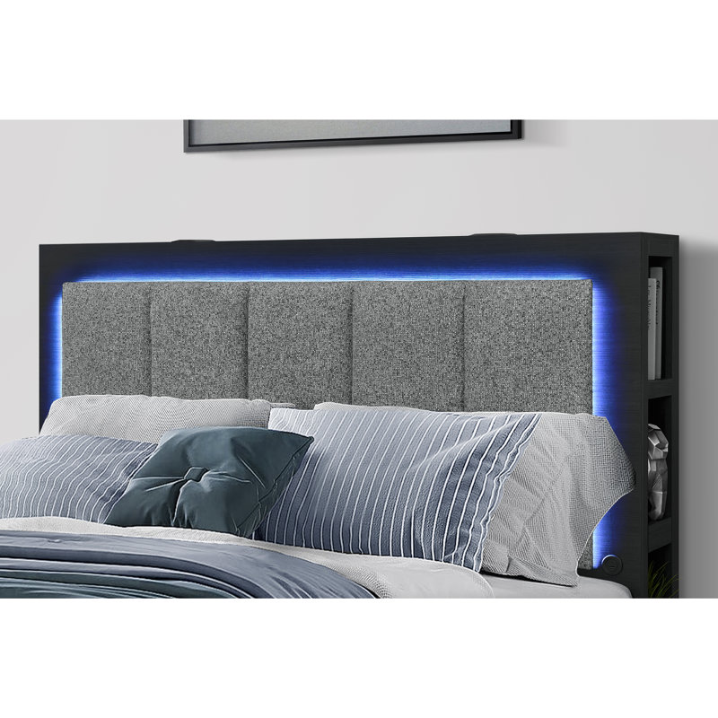 MESSA BLACK-GREY FULL BED, Black/Grey, Full/Double