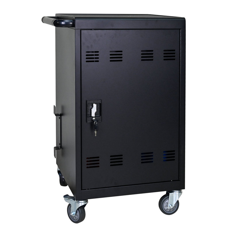 Chariot de charge verrouillable pour 30 appareils, chariot pour ordinateur portable 32 tablettes avec câble et verrou d'organisation