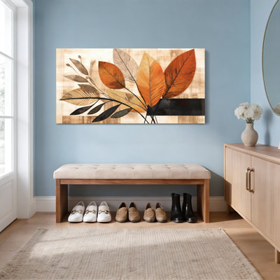 «Abstract Autumn Leaves», ensemble de 1 reproduction d'art sur toile tendue sur toile