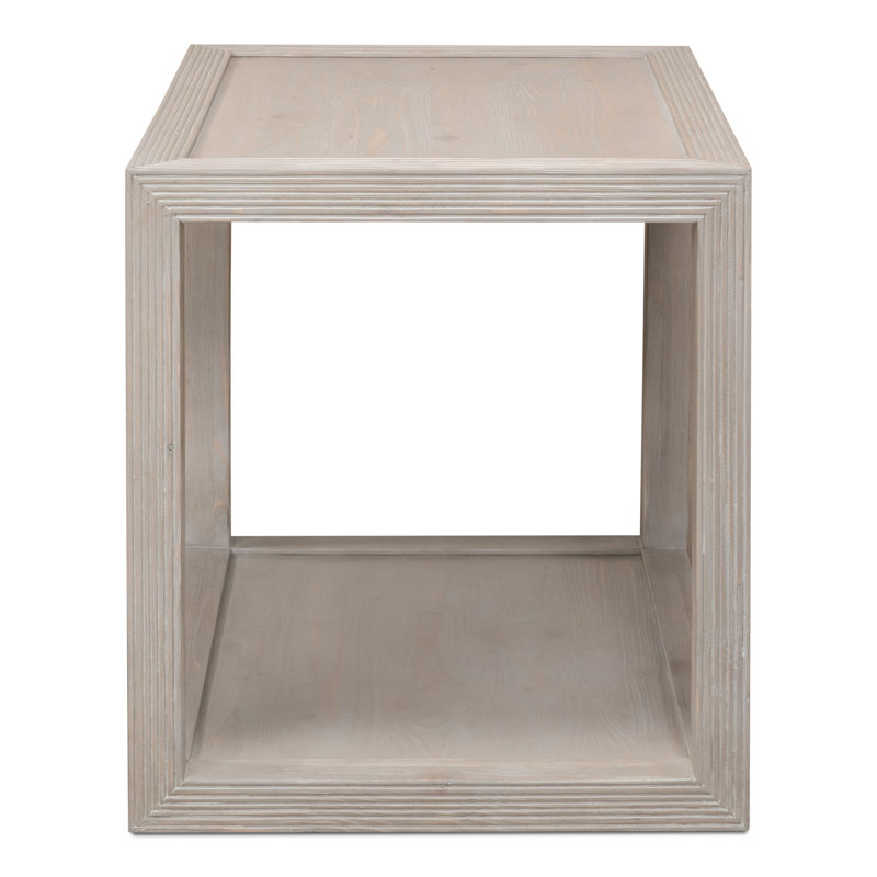 Sarreid Ltd Light Brown Solid Wood Rectangular End Table